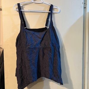 Blue Patterned  SwimTank Top